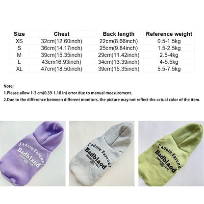 Letter Print Sleeveless Dog Hoodie – Soft Drawstring Pullover for Small Dogs