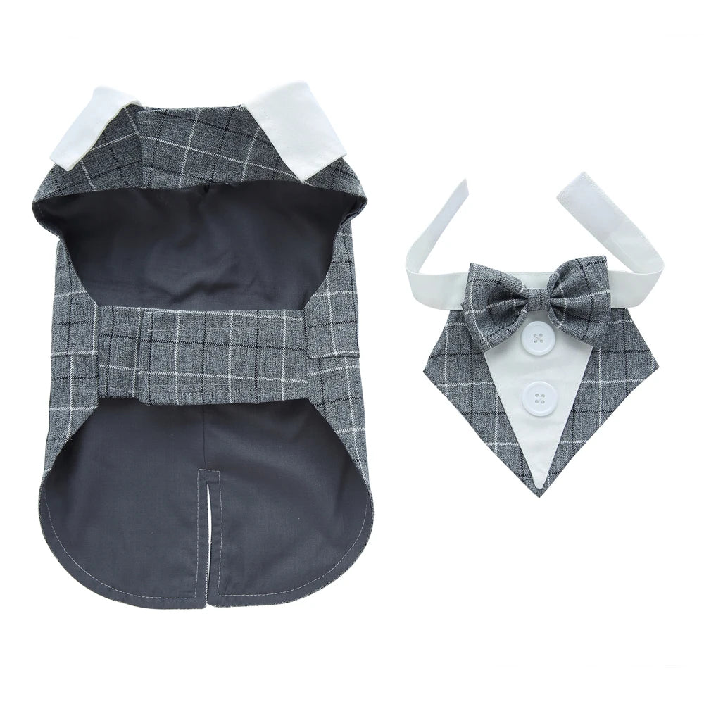 Formal Pet Tuxedo with Bow Tie – Wedding & Party Suit for Dogs & Cats