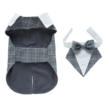 Formal Pet Tuxedo with Bow Tie – Wedding & Party Suit for Dogs & Cats