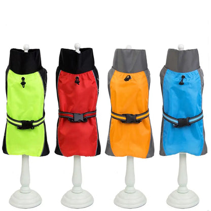 Reflective Waterproof Dog Windbreaker – Adjustable Rain Jacket for Small to Large Dogs