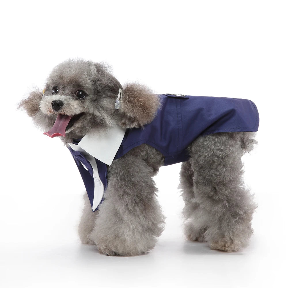Formal Pet Tuxedo with Bow Tie – Wedding & Party Suit for Dogs & Cats