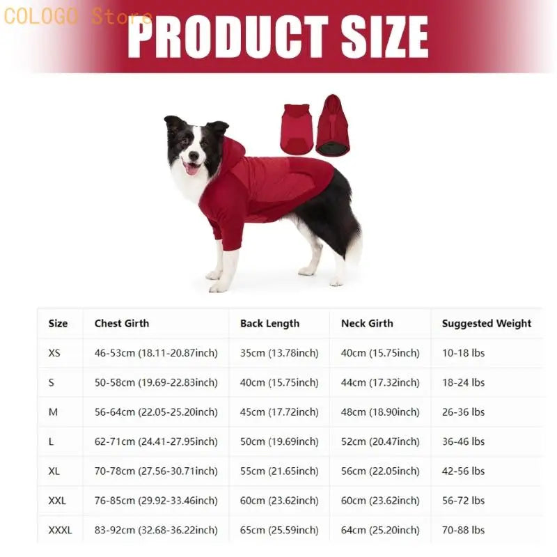 Quilted Fleece Dog Hoodie Coat – Padded Front-Sleeve Jacket for Outdoor Walks
