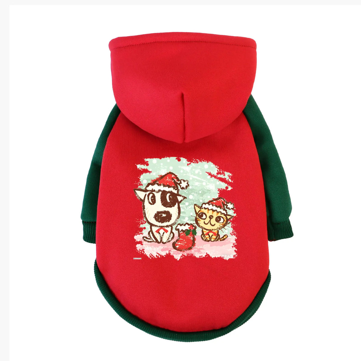 Christmas Cotton Pet Hoodie – Warm Winter Sweatshirt for Dogs & Cats